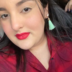 Green tassel earrings